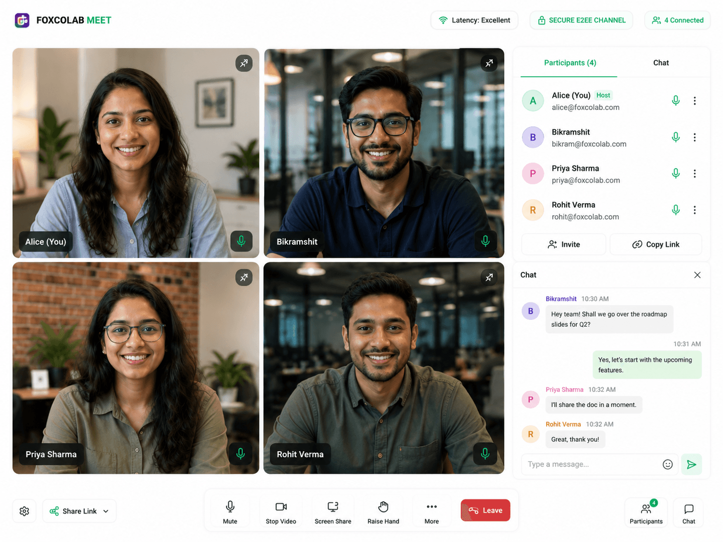 Foxcolab Meet Interface
